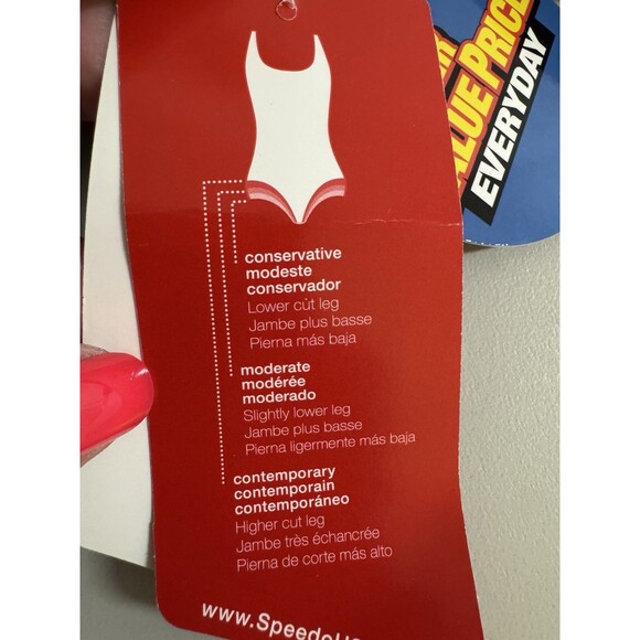 New Womens Speedo One Piece Swimsuit Conservative Cut Soft Cups Black Red 10 - Picture 7 of 9